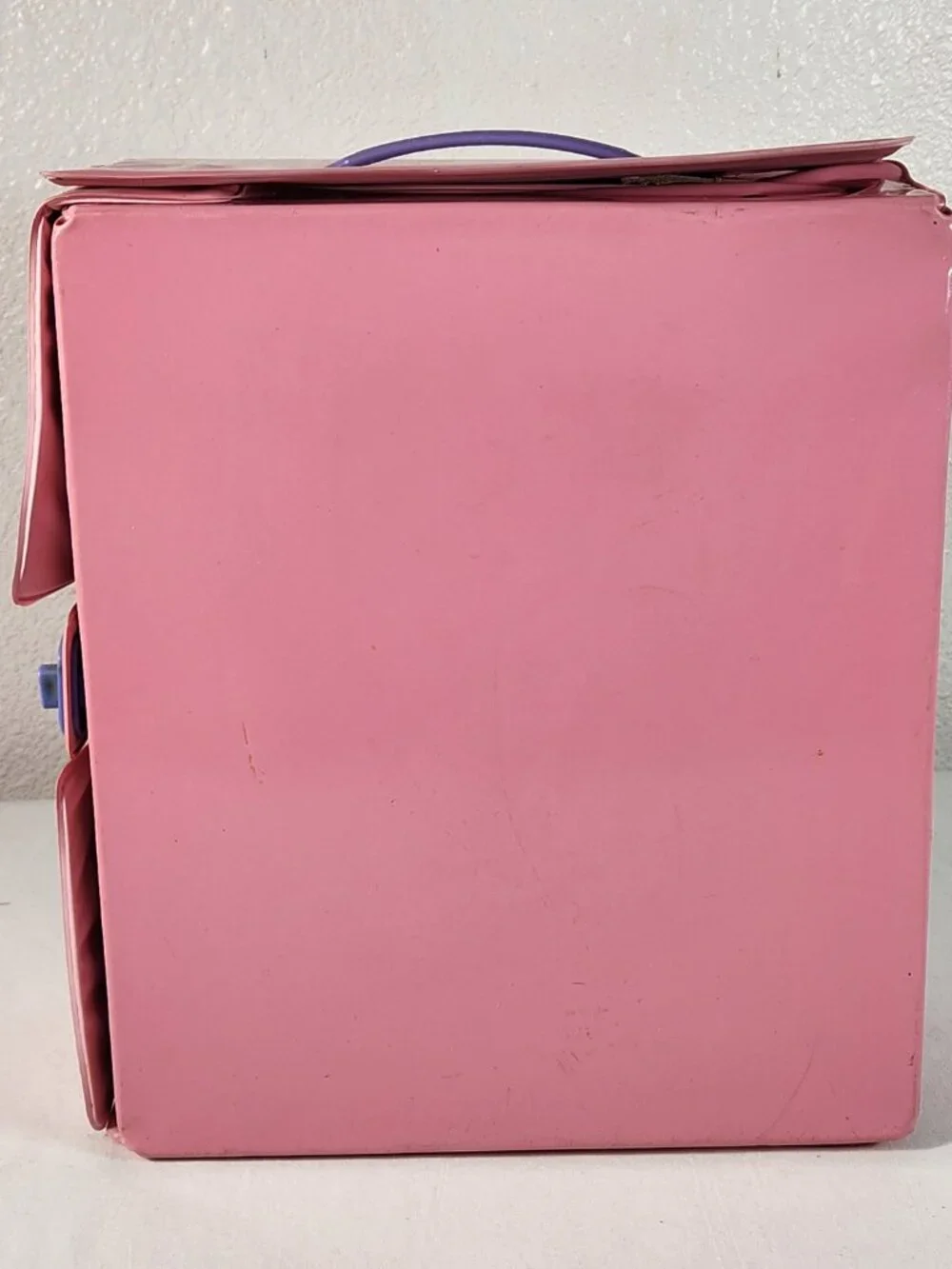 Vtg Mattel Barbie Pink Carrying Case Vinyl 1989 Doll Fashion + Hangers READ Desc